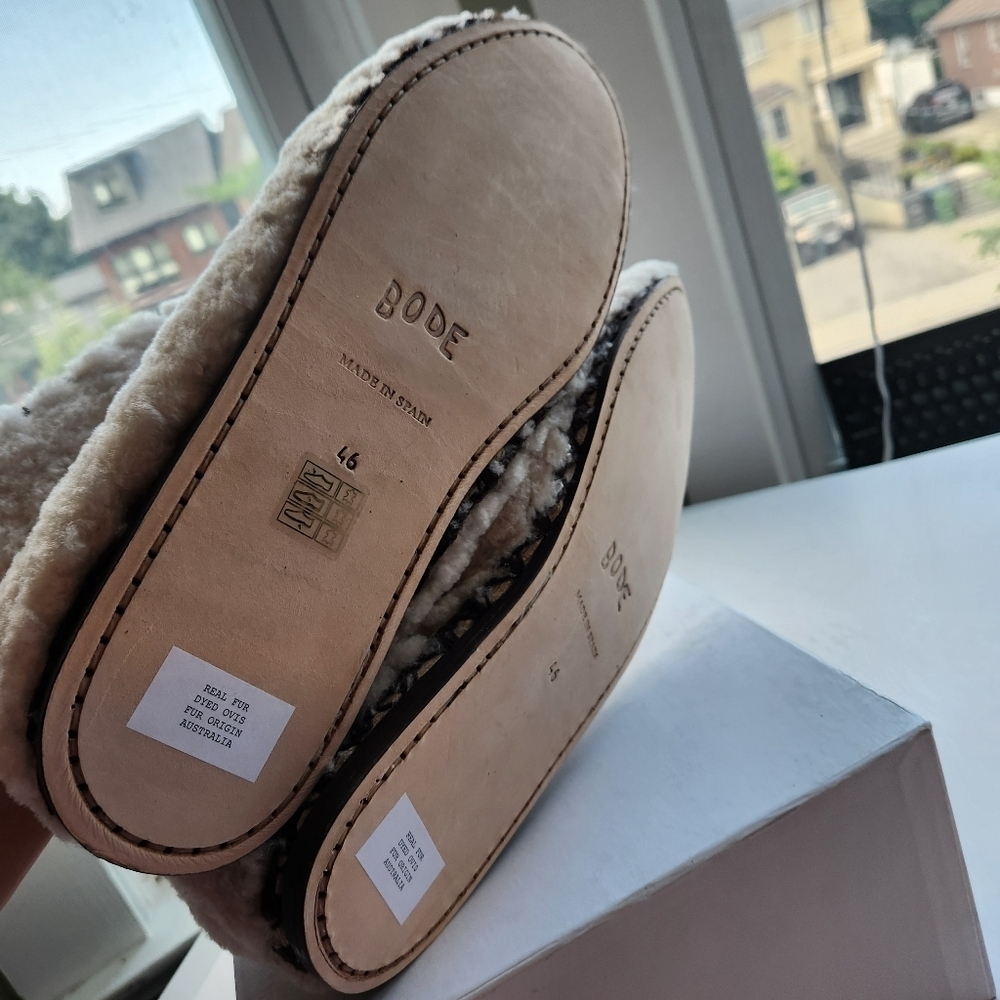 Bode Beige Greco Shearling Slippers size 46 BNWB (no lid) - Picture 11 of 13